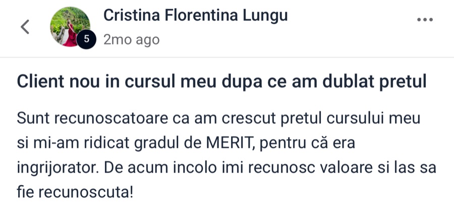 Poveste de succes Cristina Lungu