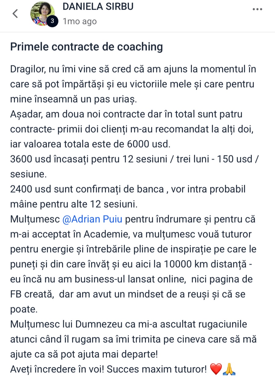 Poveste de succes Daniela Sârbu