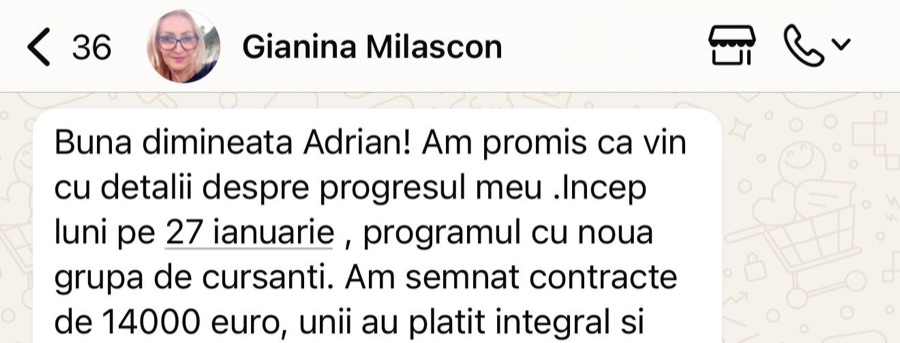 Poveste de succes Gianina Milașcon