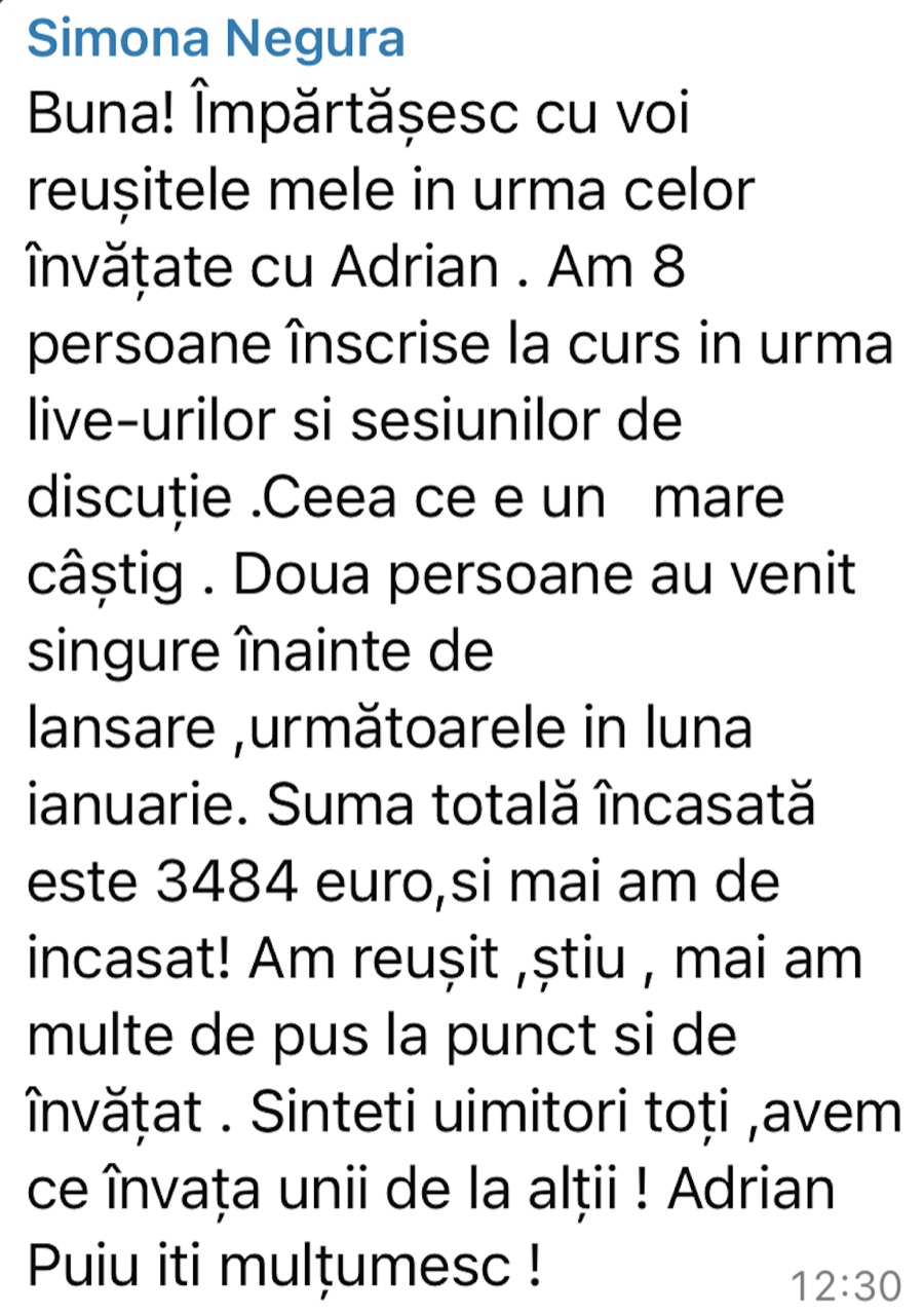 Poveste de succes Simona Negura