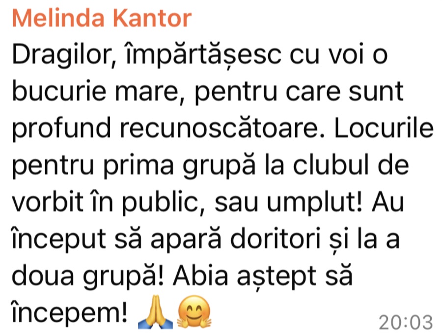 Poveste de succes Melinda Kantor