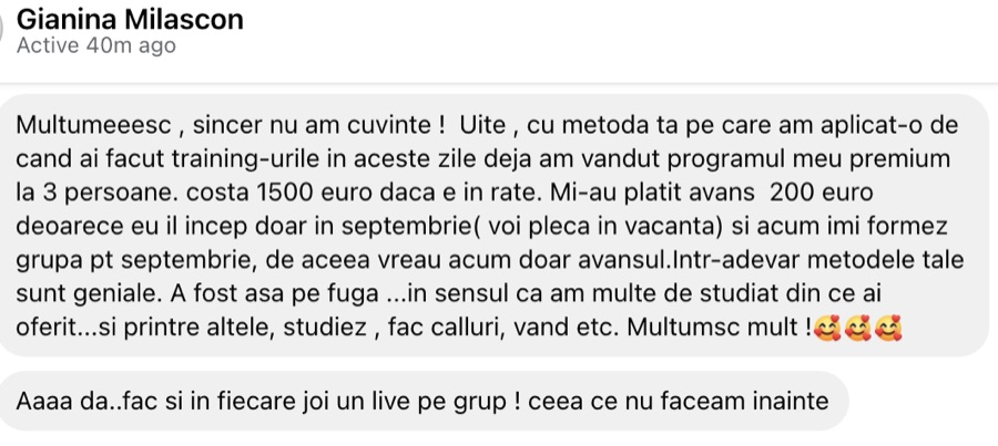 Poveste de succes Gianina Milașcon