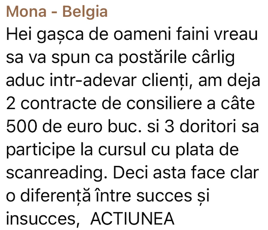 Poveste de succes Geraldina Massari