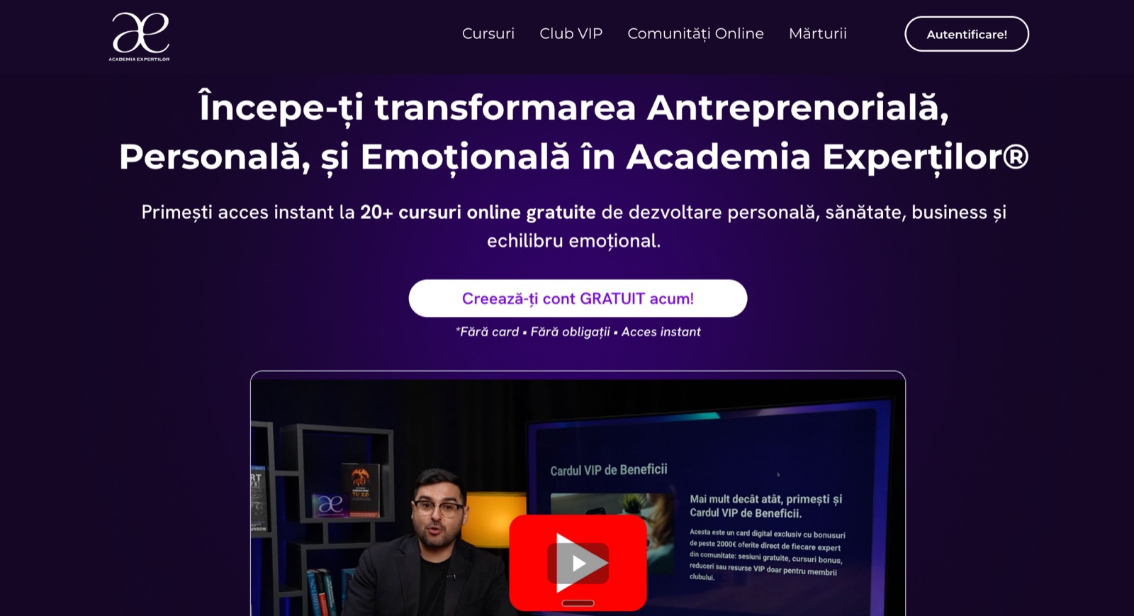 Captură reprezentativă Academia Experților