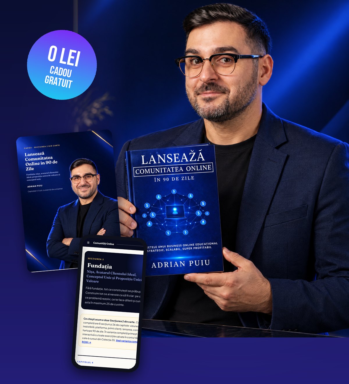Adrian Puiu cu cartea Lansează Comunitatea Online în 90 de Zile