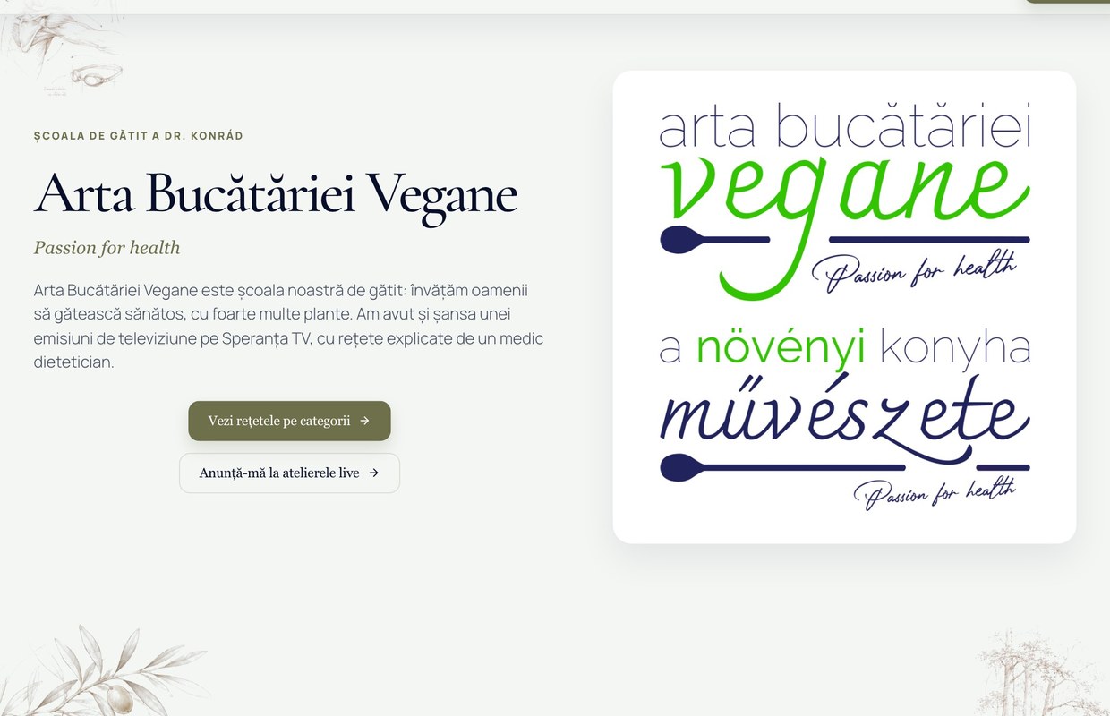 Pagina Arta Bucătăriei Vegane de pe drkonrad.net