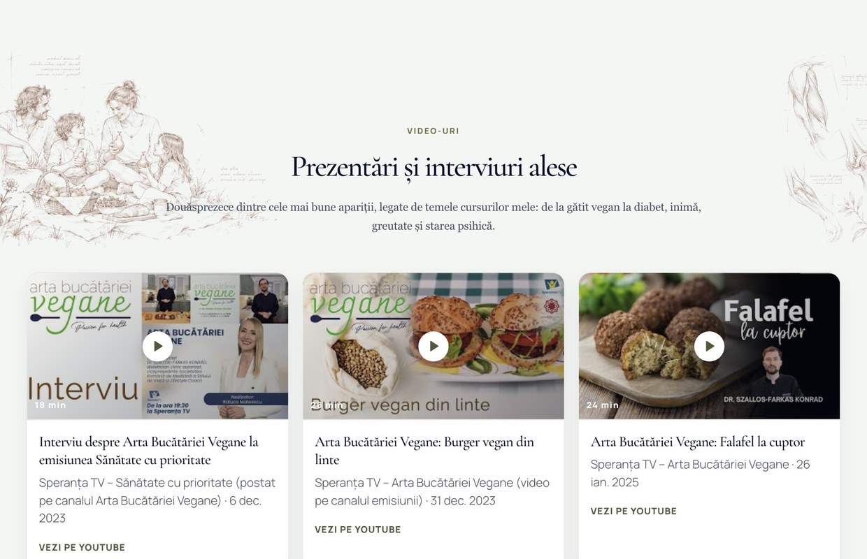 Pagina de resurse gratuite de pe drkonrad.net, cu prezentări și interviuri