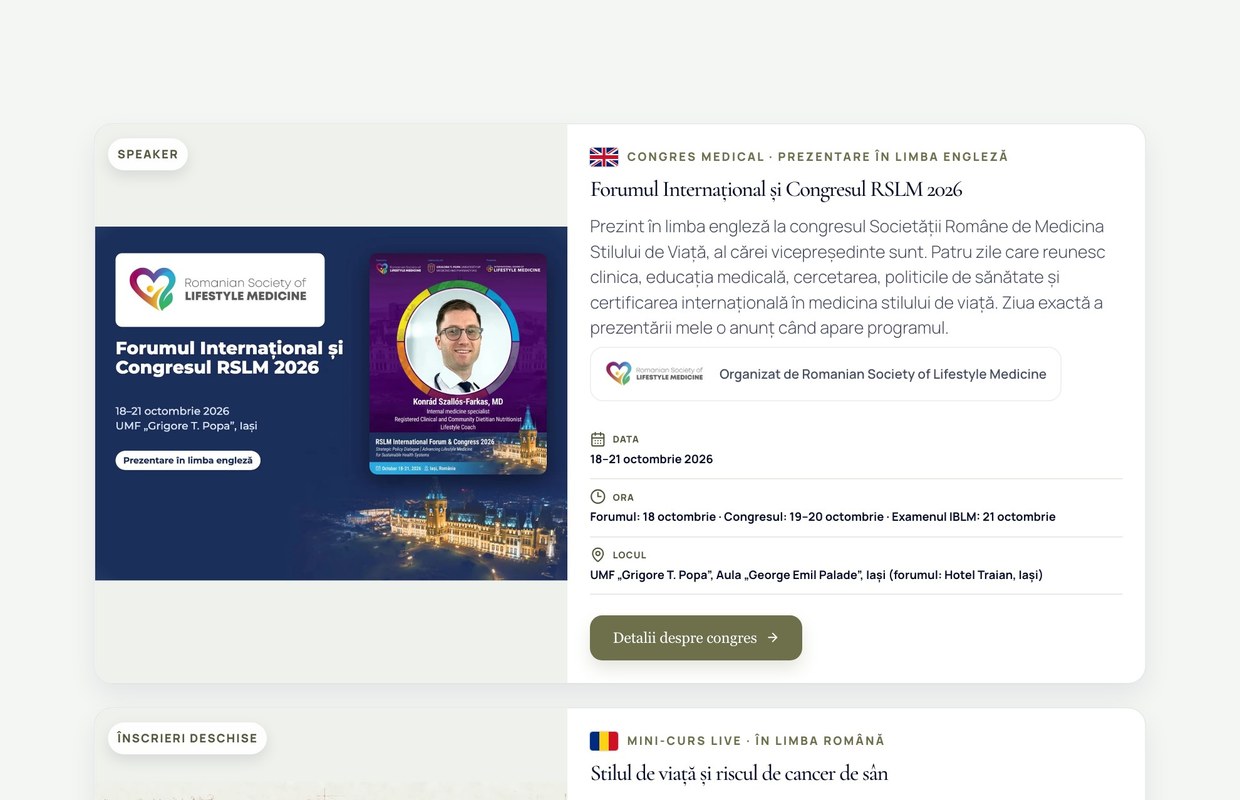 Pagina de evenimente de pe drkonrad.net
