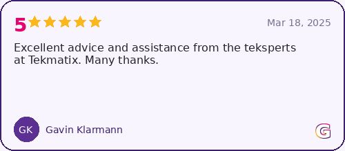 Tekmatix Google review