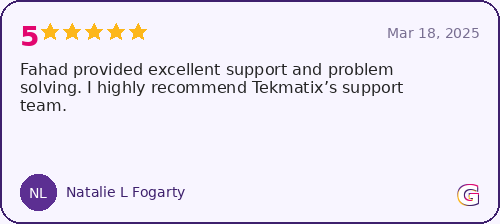 Tekmatix Google review