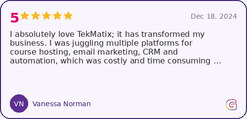 Tekmatix Google review