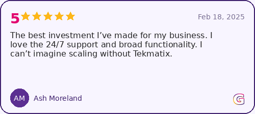 Tekmatix Google review