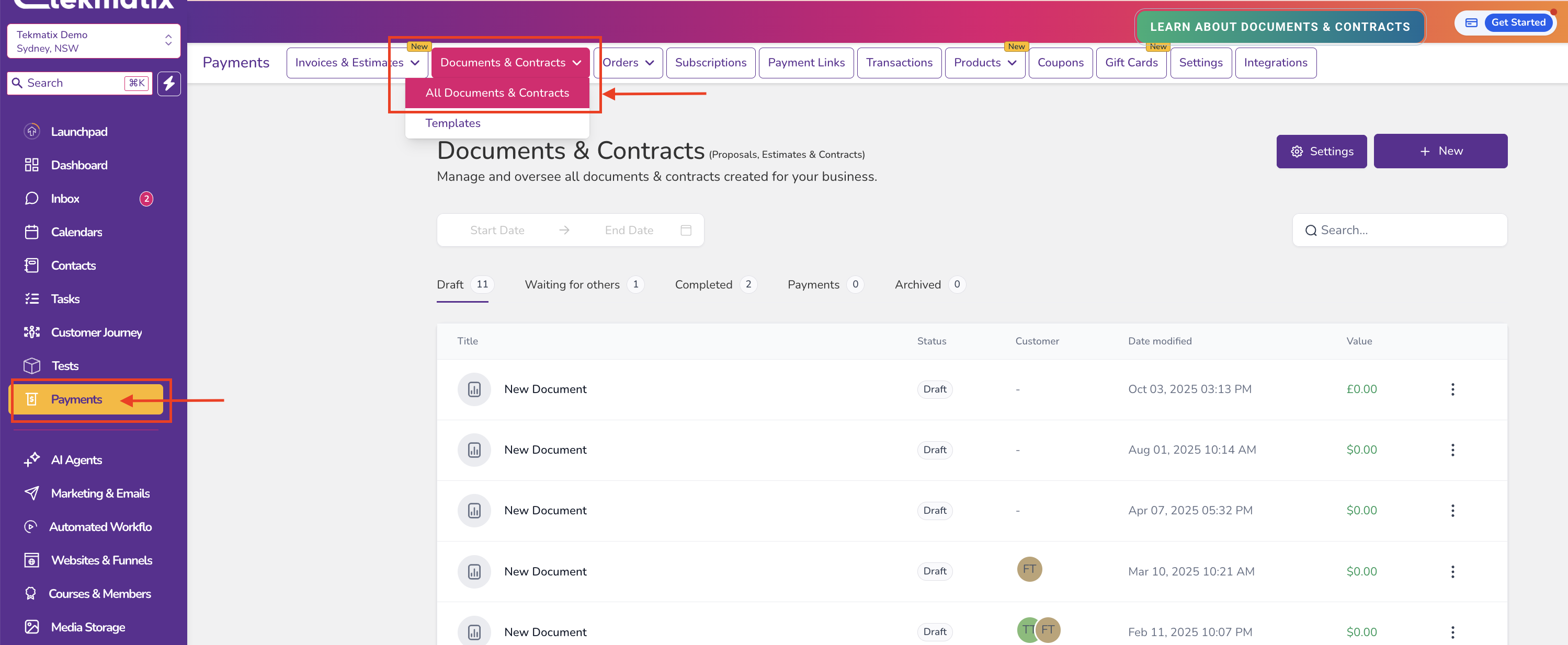 Documents and Contracts