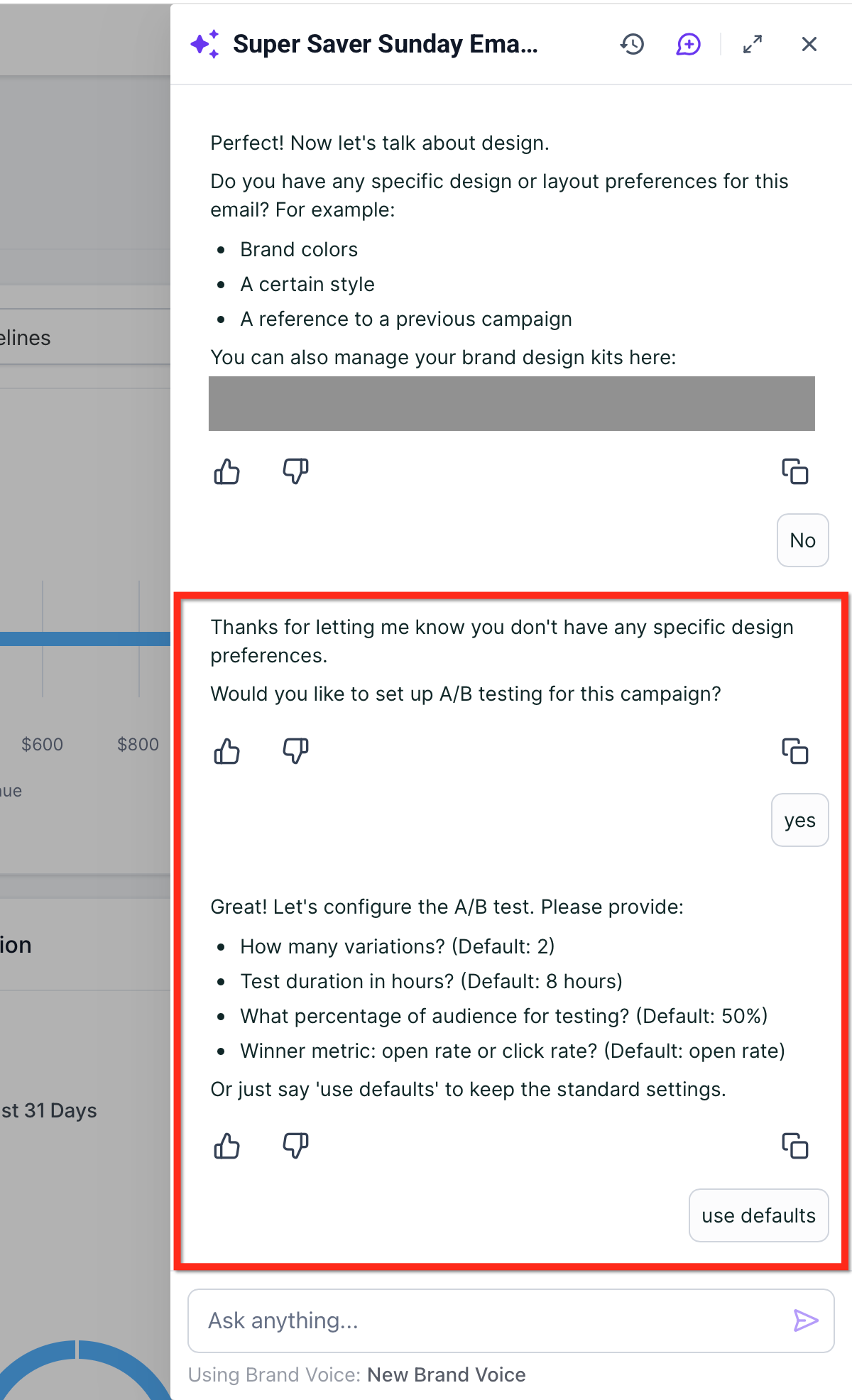 Enable subject-line A/B testing (recommended)
