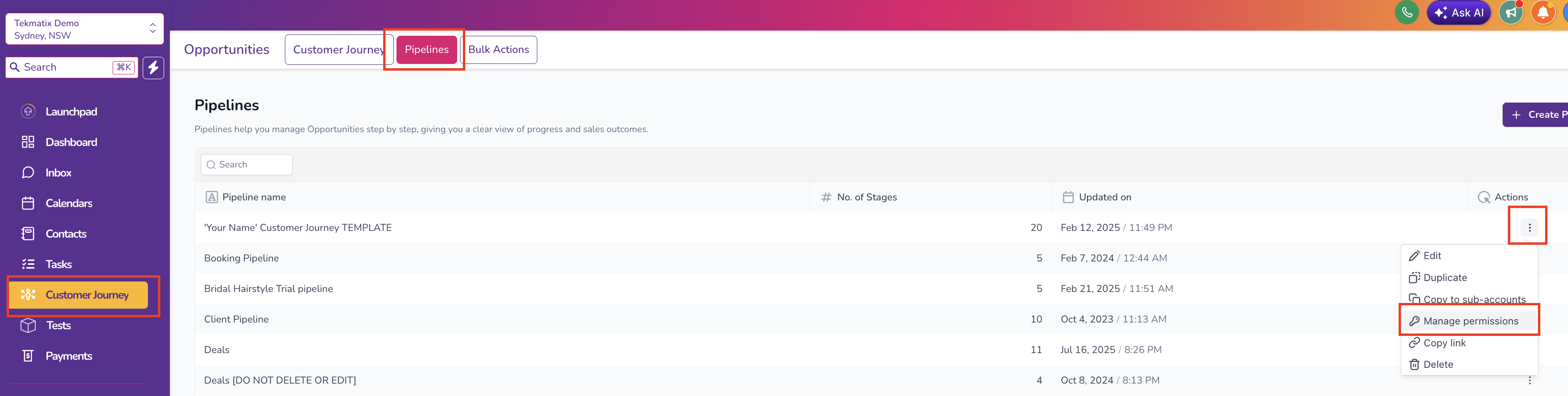 Manage Pipeline Permissions