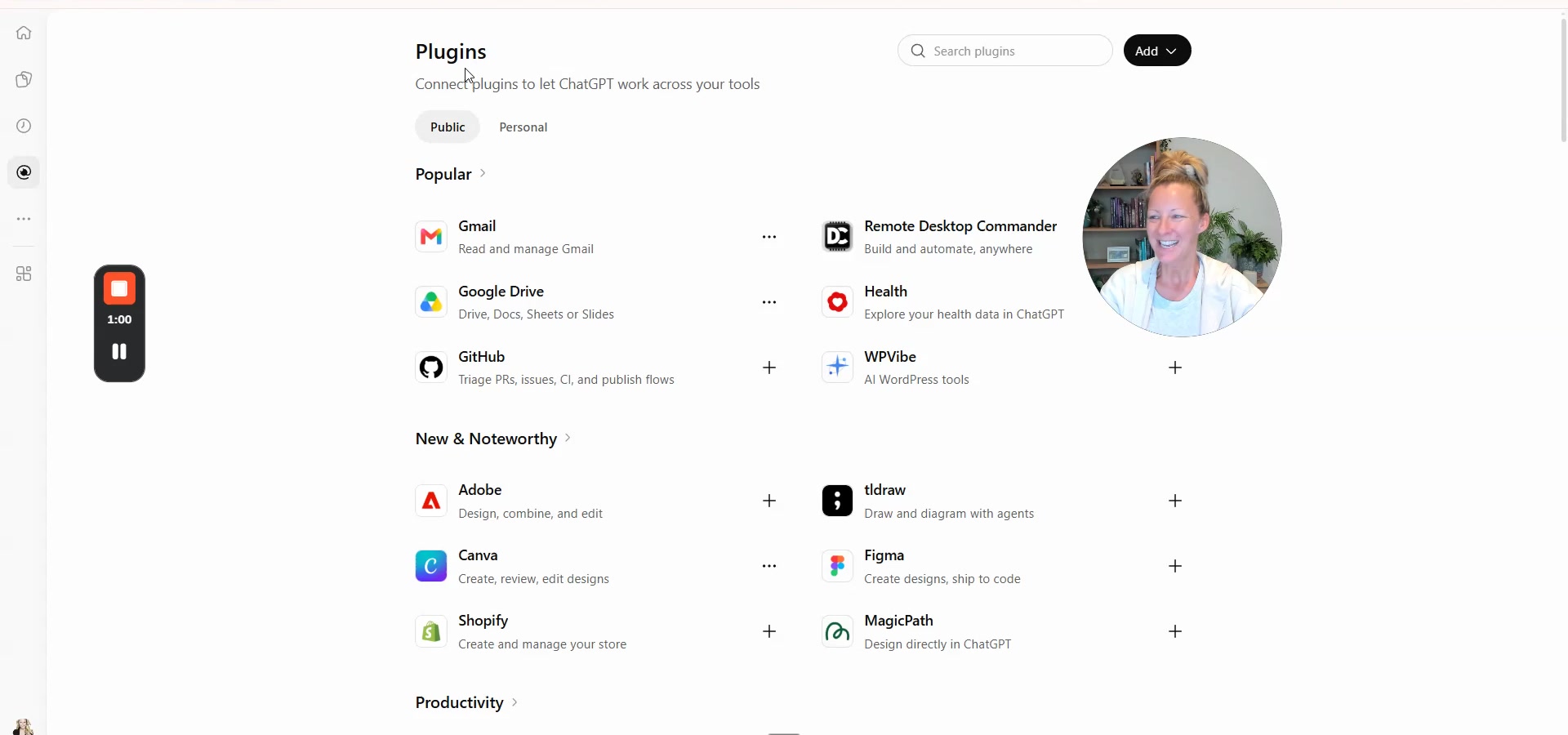 ChatGPT Plugins page