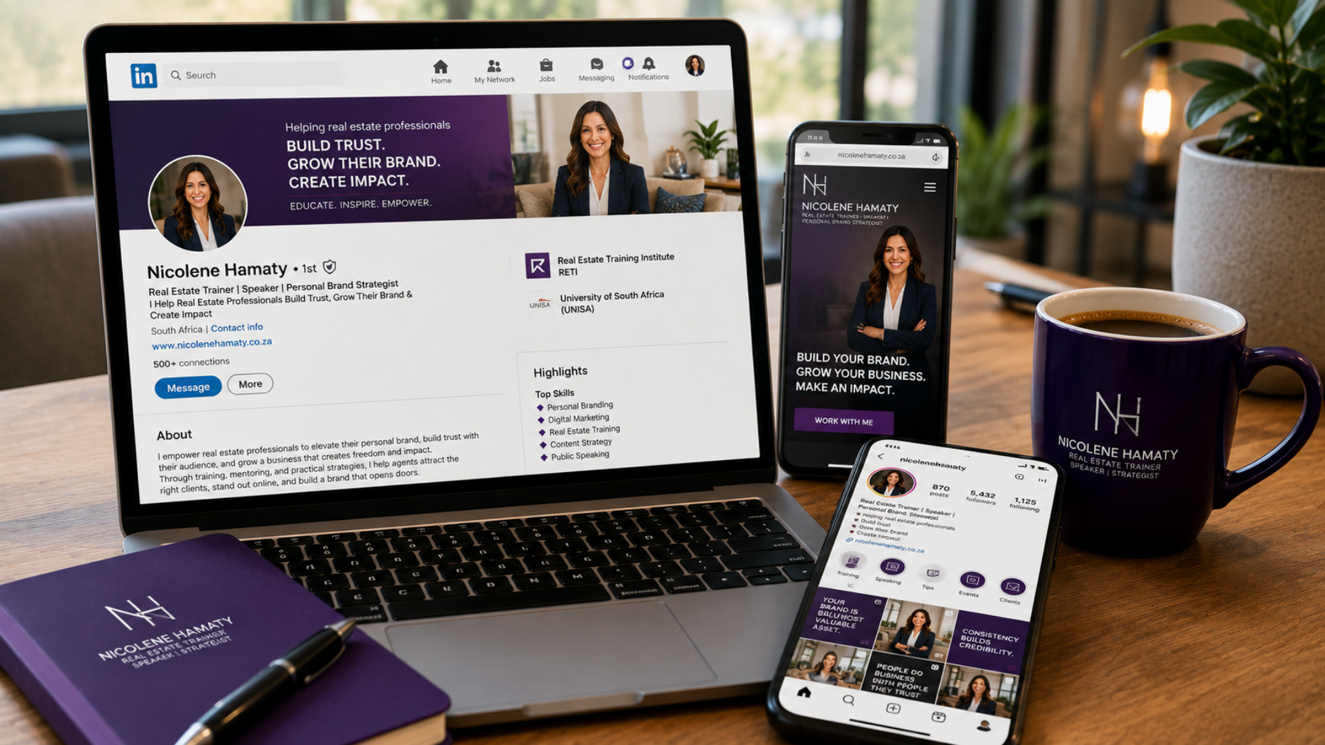 Entrepreneur presenting a personal branding workshop, teaching professionals how to build authority, grow their influence and attract more clients.