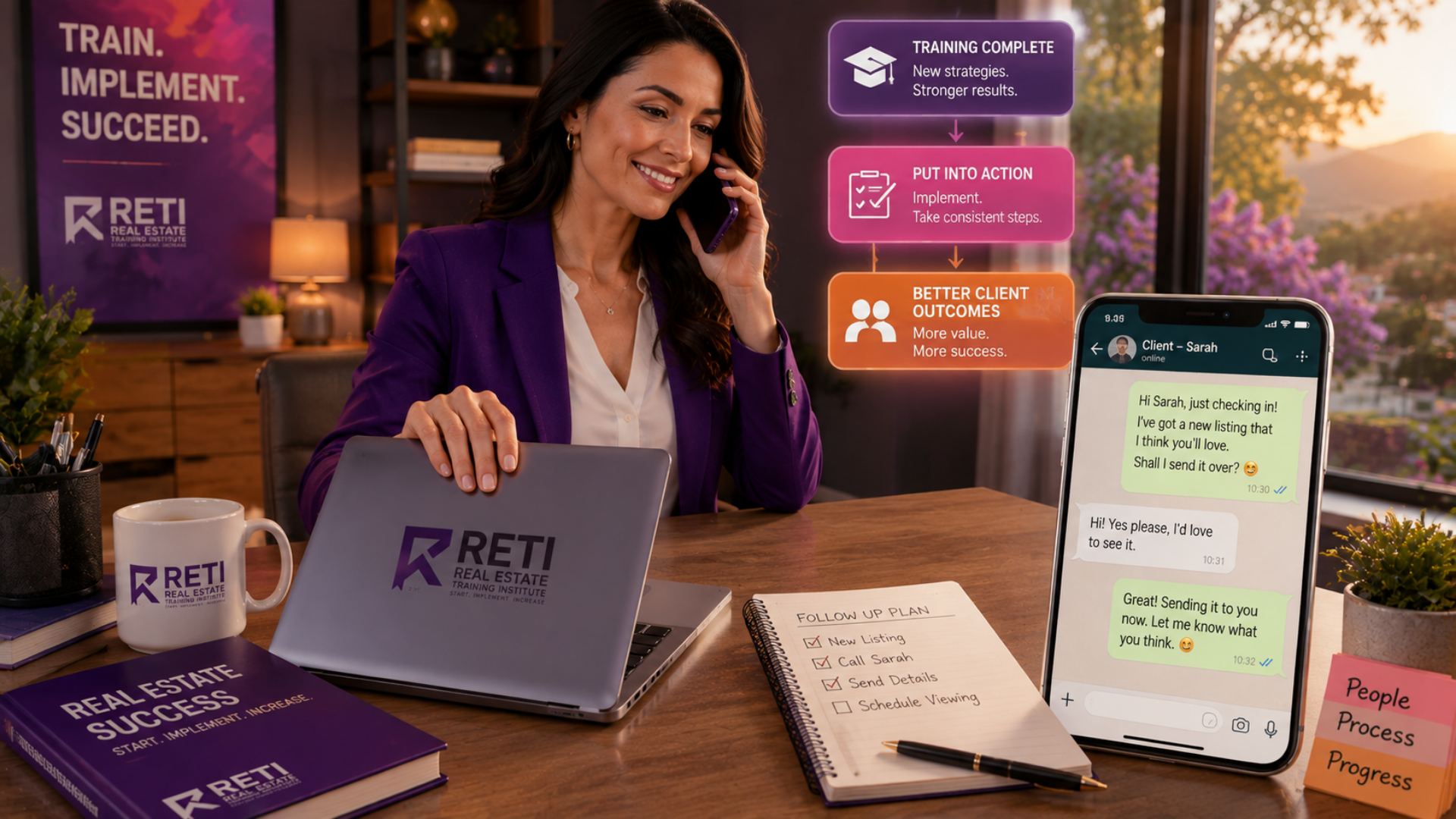 Real estate agent turning training knowledge into action through client follow-up Real estate agent turning training knowledge into action through client follow-up