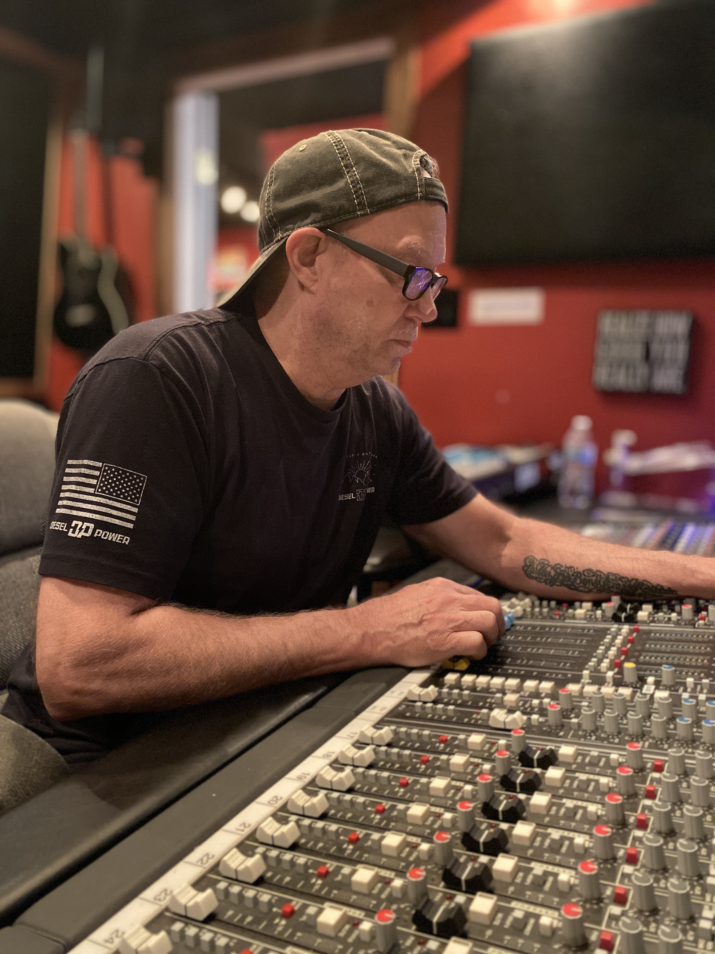 Donny Baker at a recording console