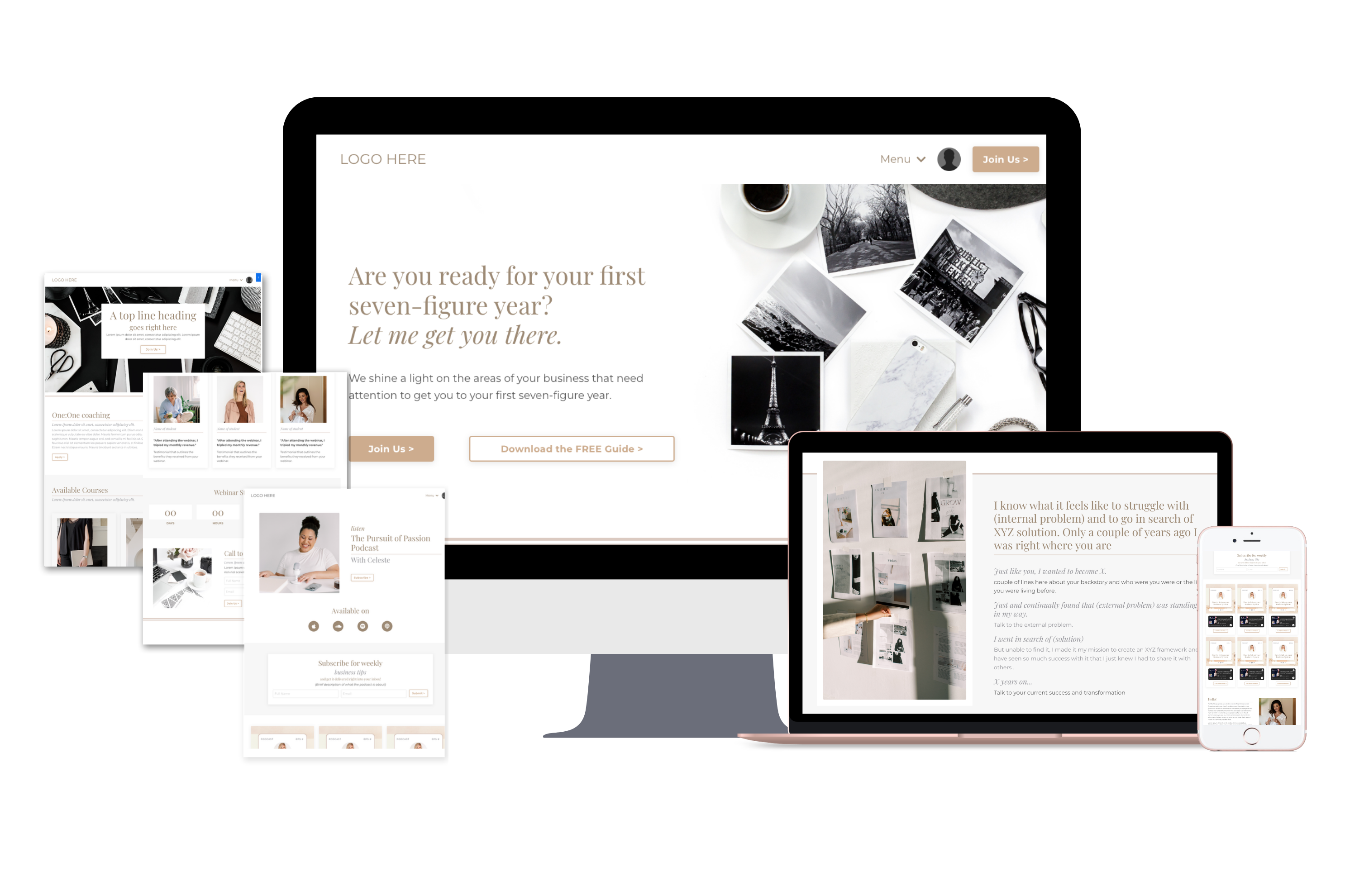 Softly Does It Template Pack multi-device mockup