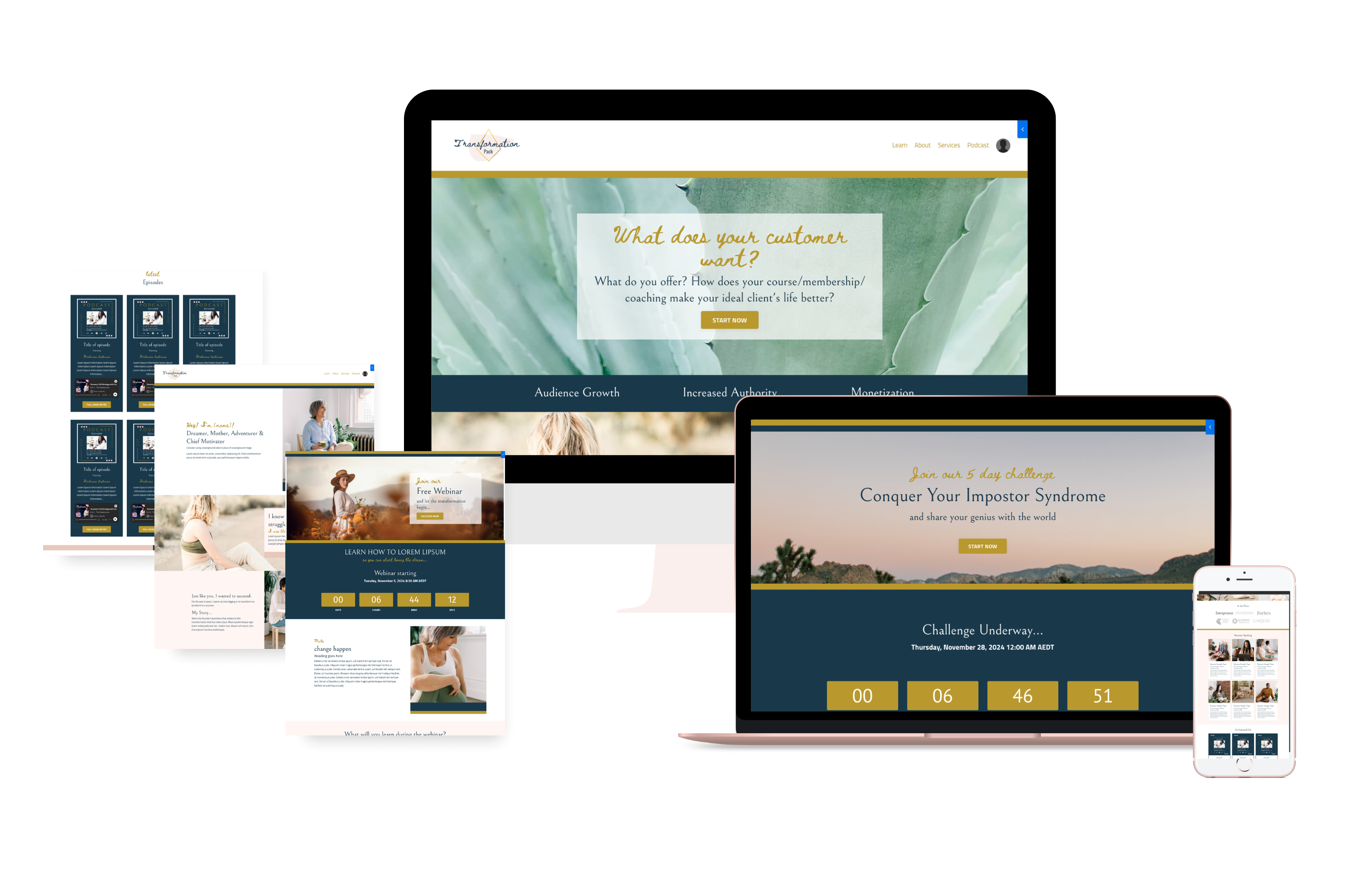 Transformation Template Pack multi-device mockup
