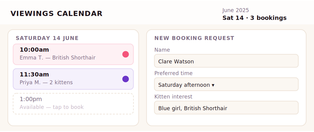Viewings Calendar