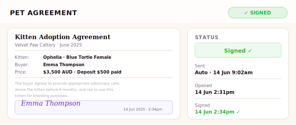 Automated Pet Agreements
