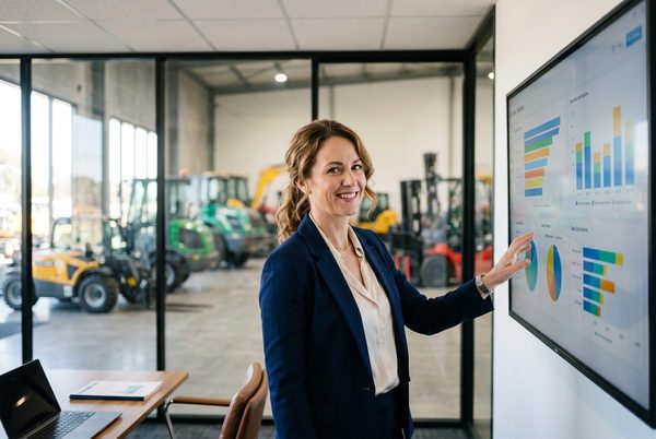 National sales manager reviewing a sales dashboard