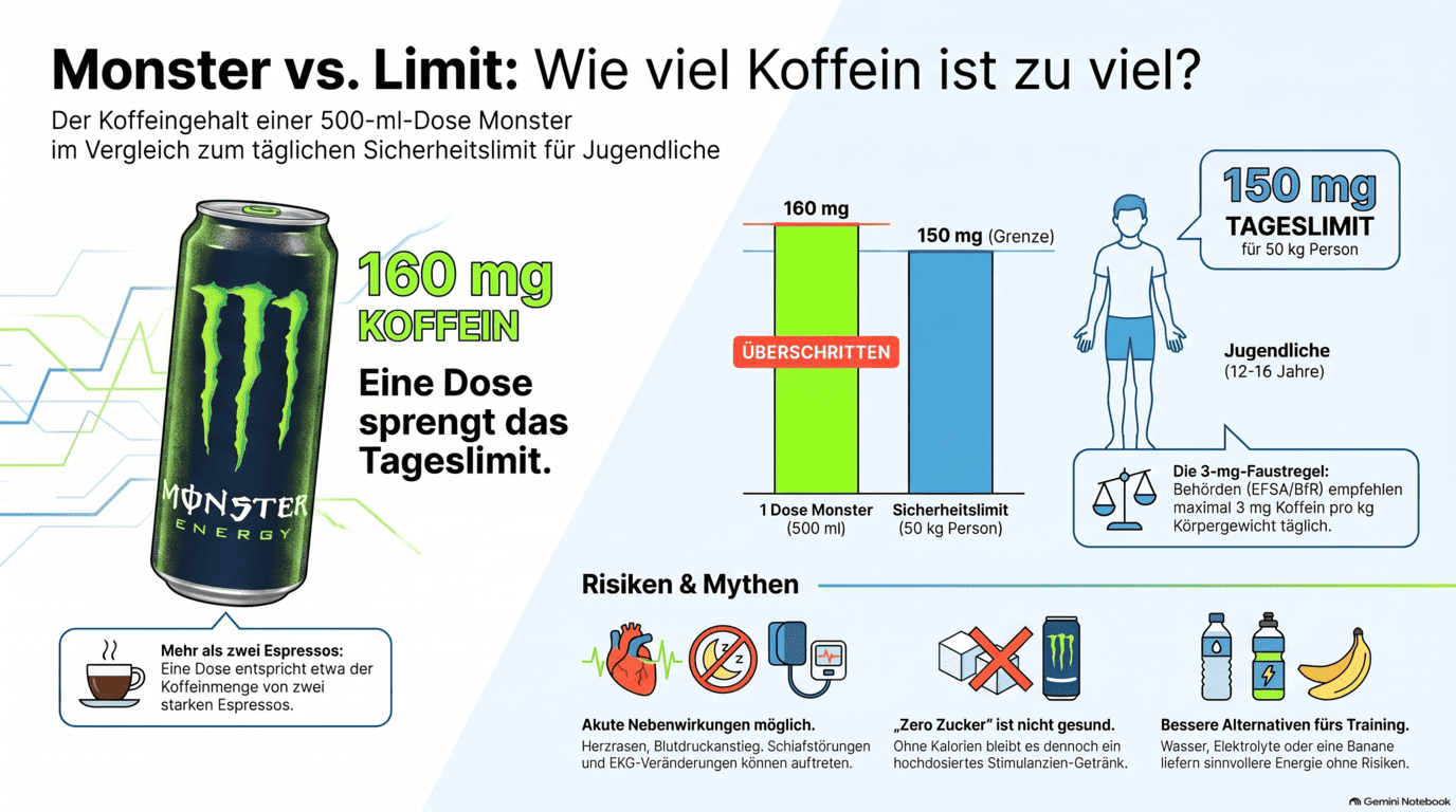 Monster vs. Limit: Wieviel Koffein ist zuviel?
