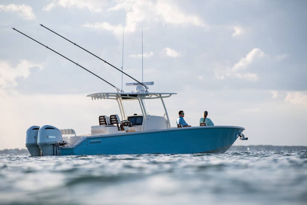Sunset on a Jupiter Center Console Sunset on a Jupiter Center Console