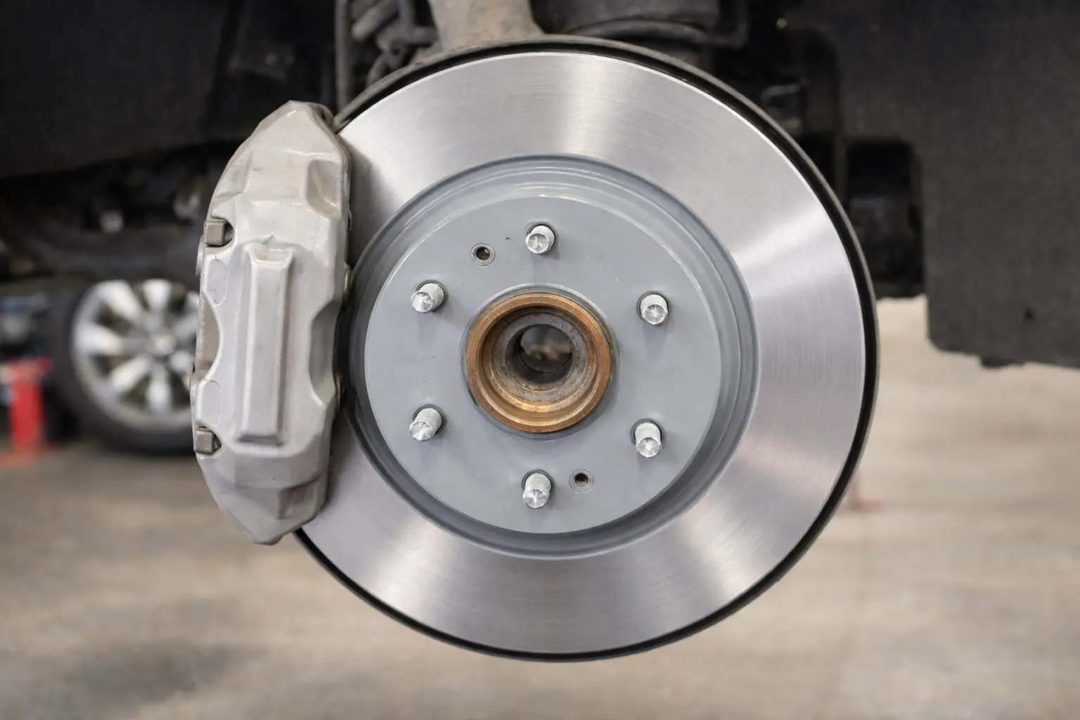 New brake pads after replacement