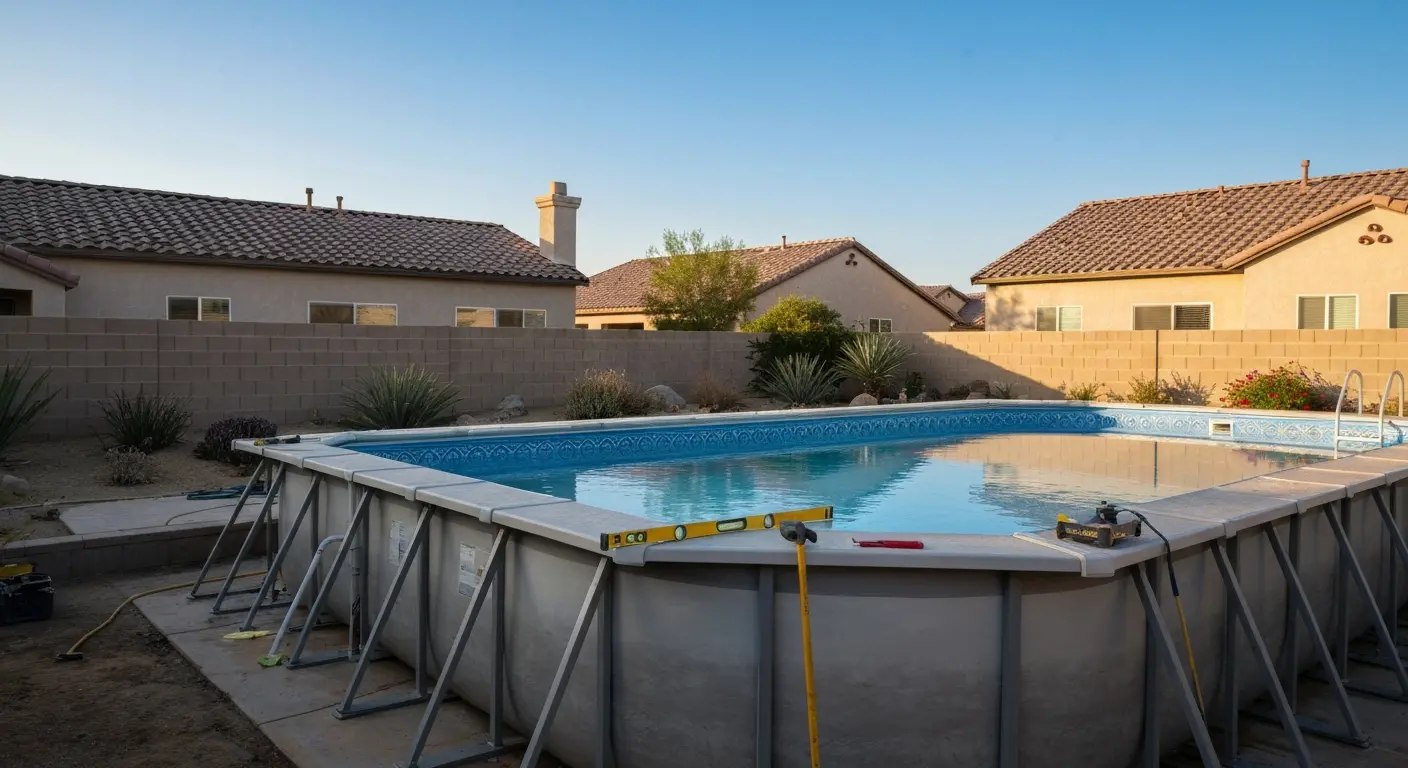 Above-ground pool setup