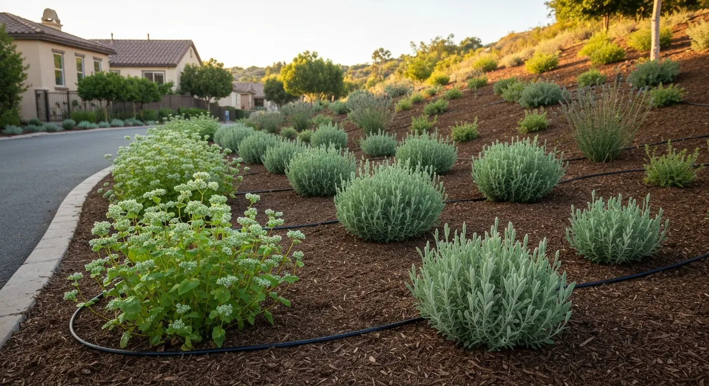 Drought-resistant native plantings and xeriscaping