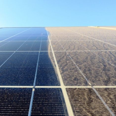 Dust storm covering solar panels