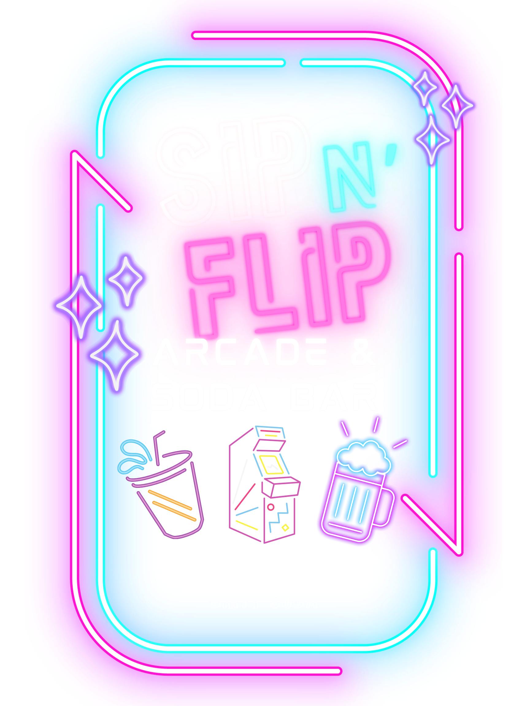 Sip n’ Flip Arcade and Soda Bar - Logo