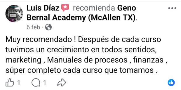 Recomendación de Luis Díaz en Facebook