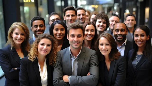 Group of happy successful realtors