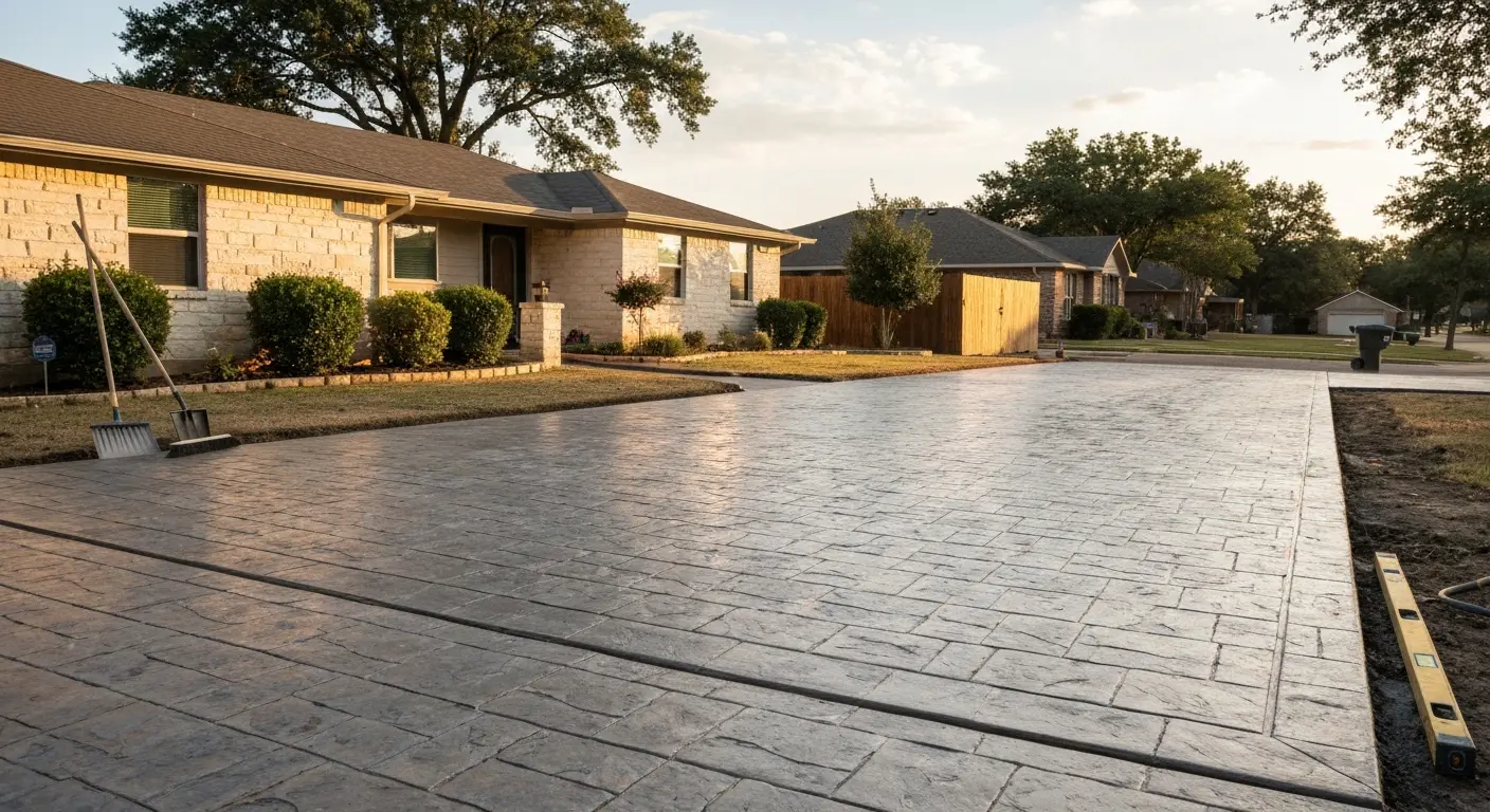 Concrete driveway installation in Dallas