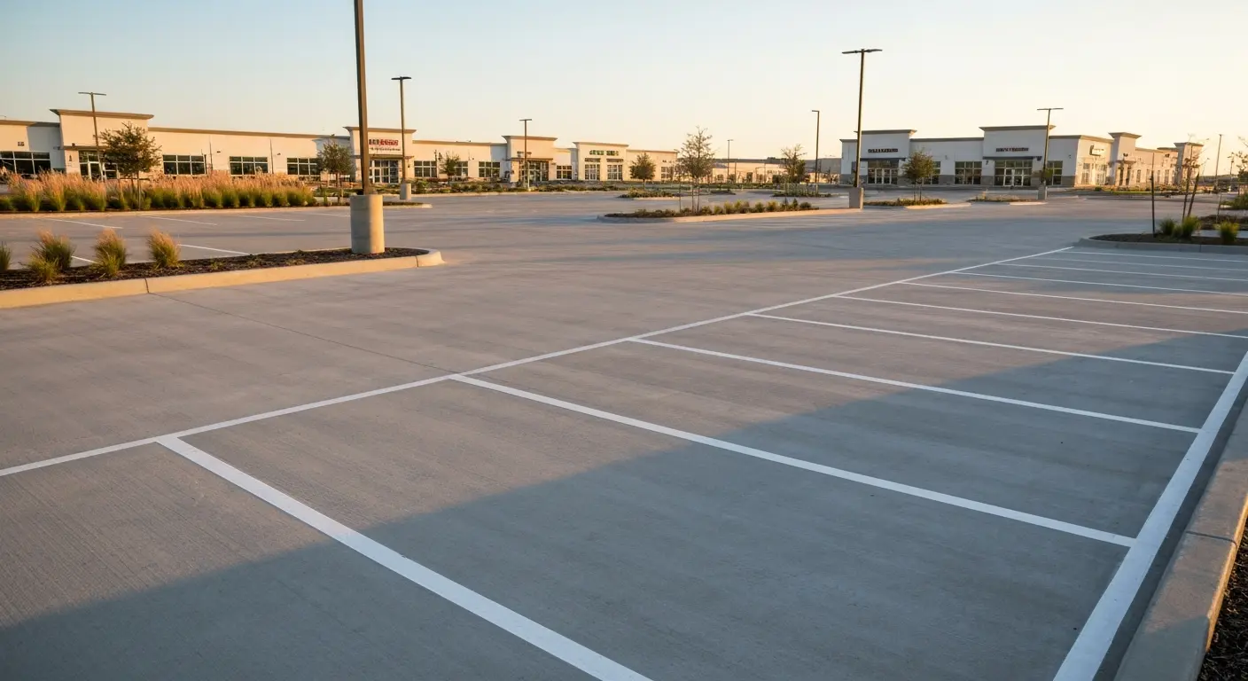 Commercial concrete parking lot
