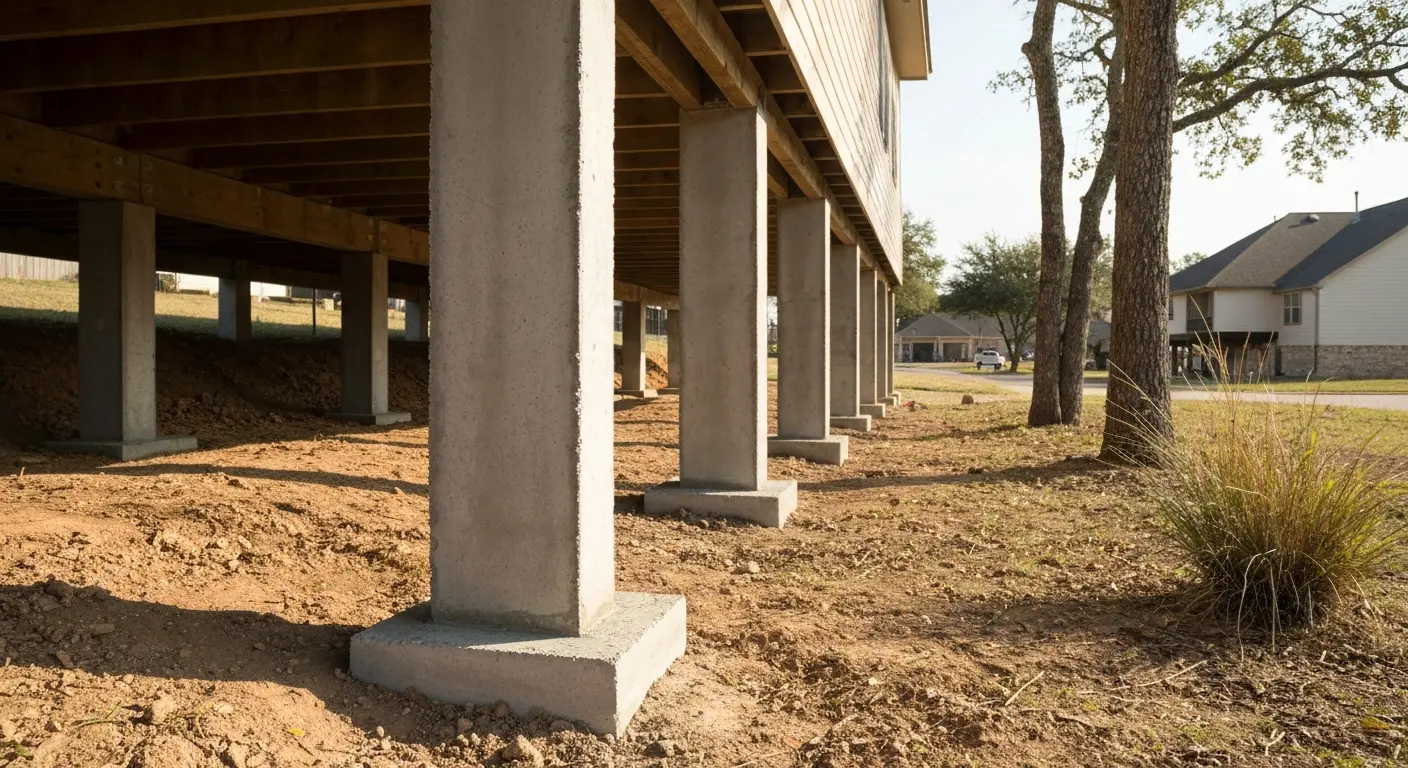 Concrete pier and footings