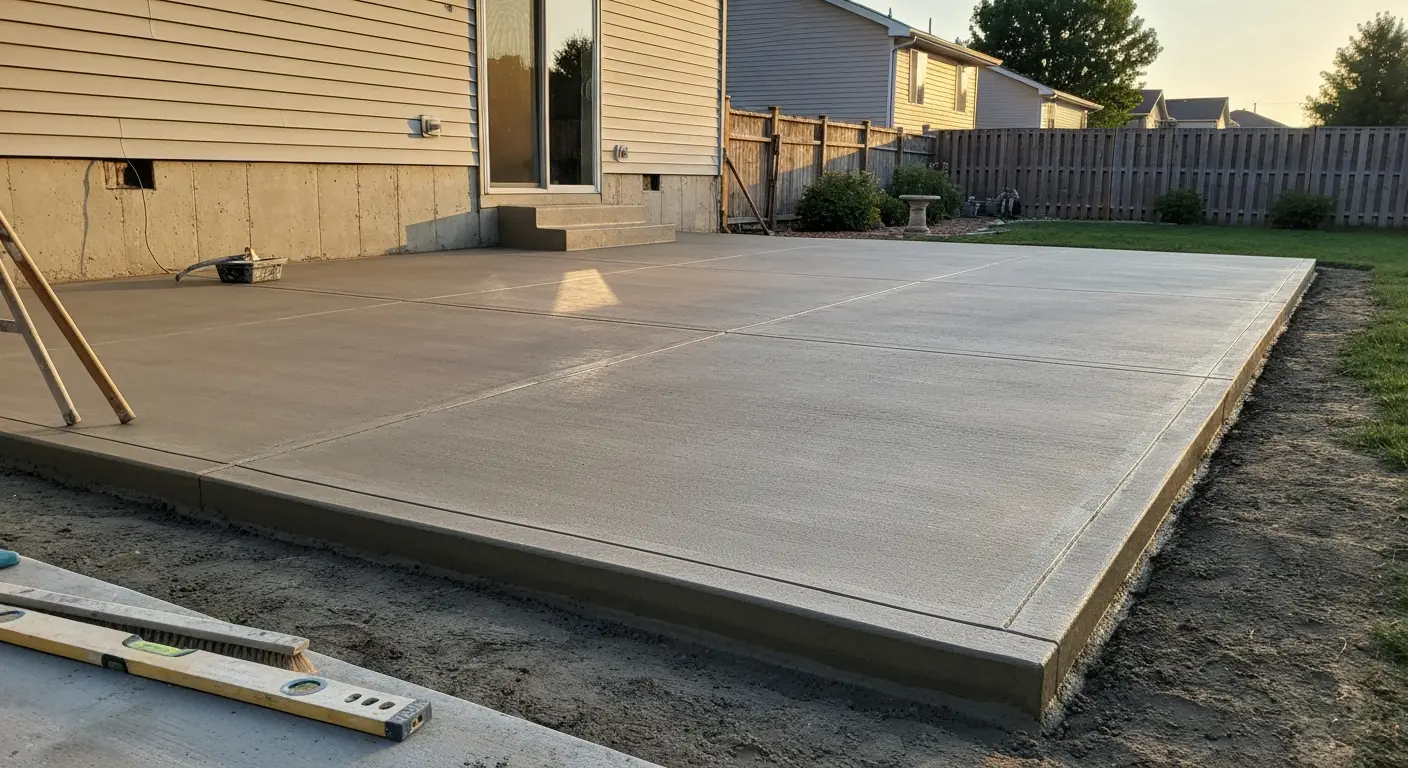 Concrete patio installation