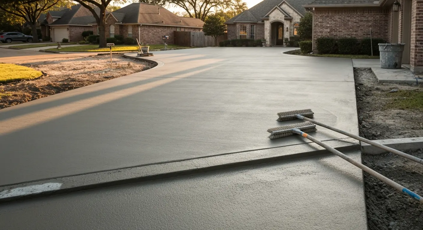 Residential concrete driveway