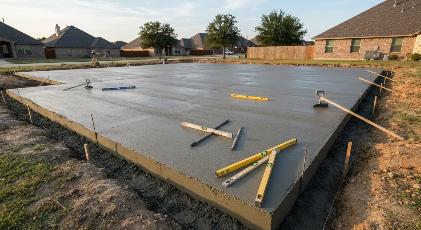 New concrete foundation pour