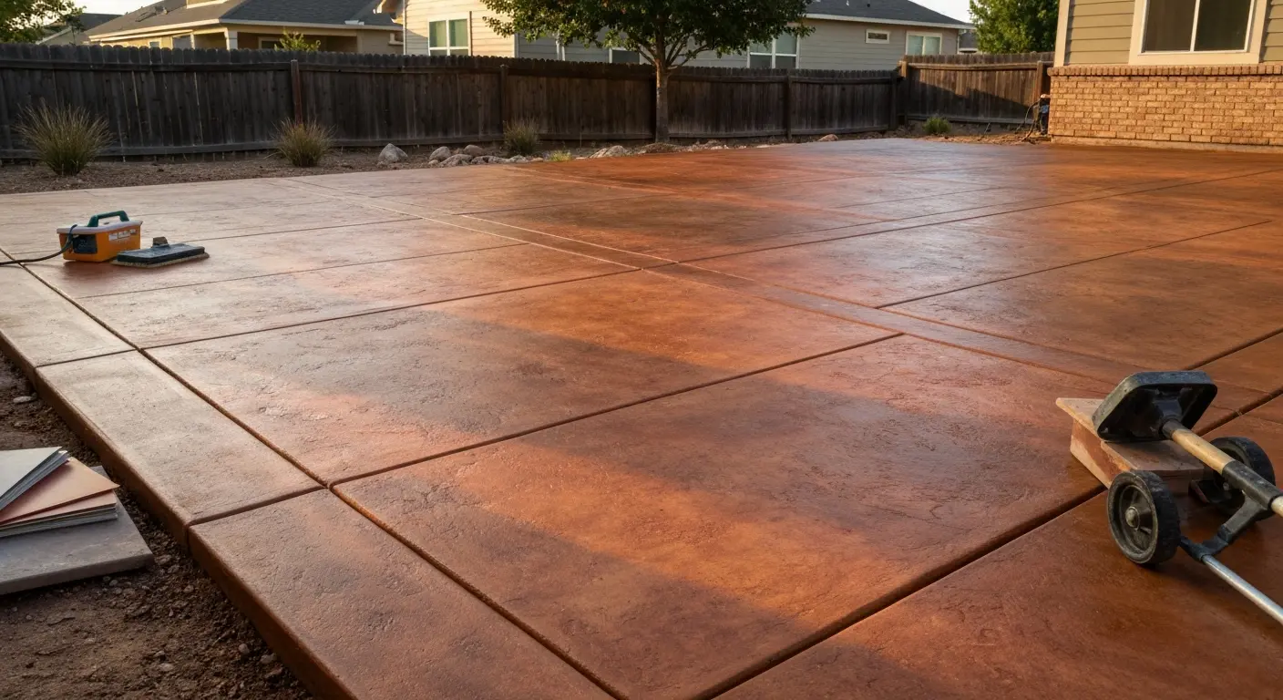 Stained concrete patio