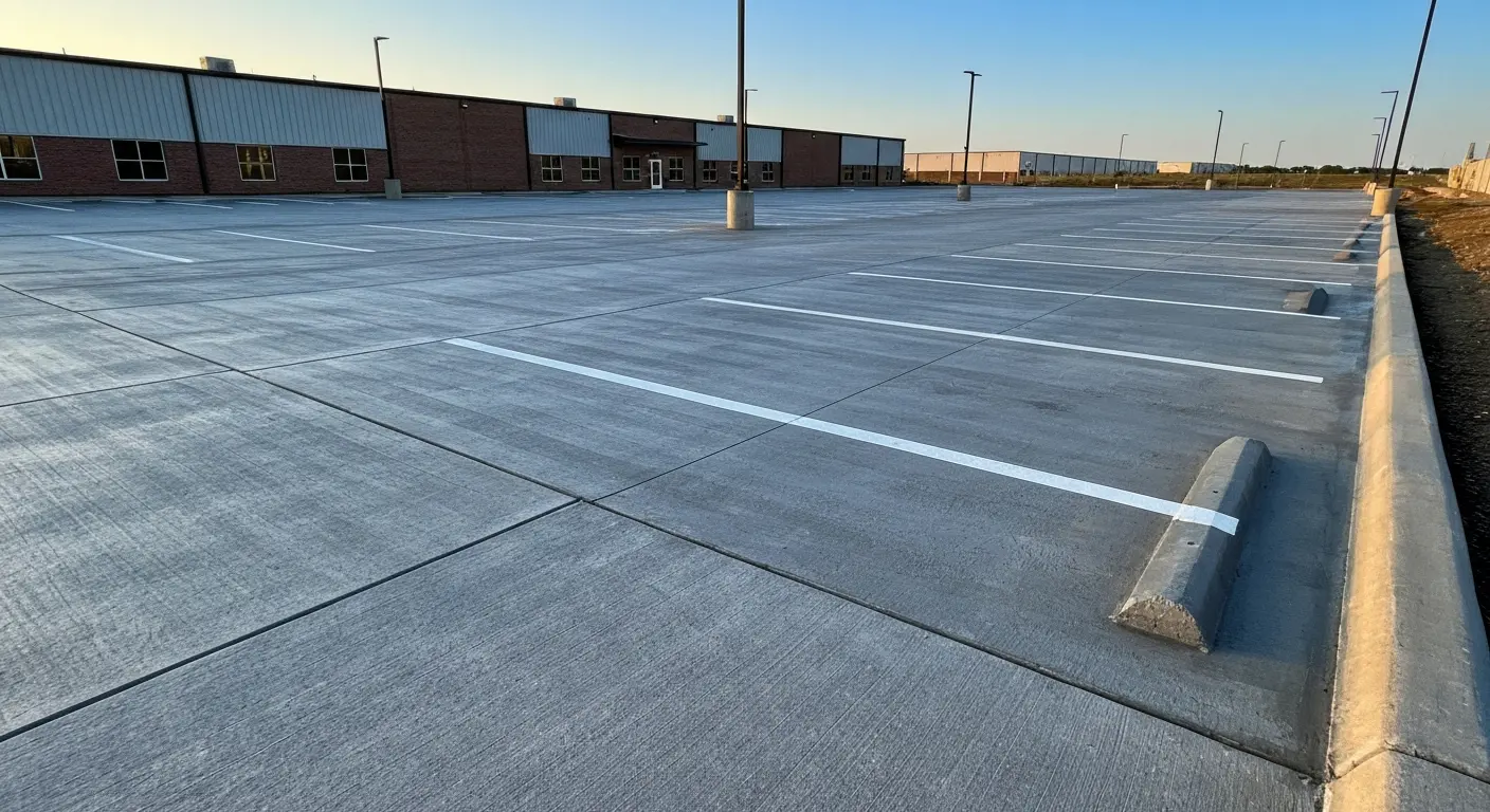 Commercial concrete parking lot
