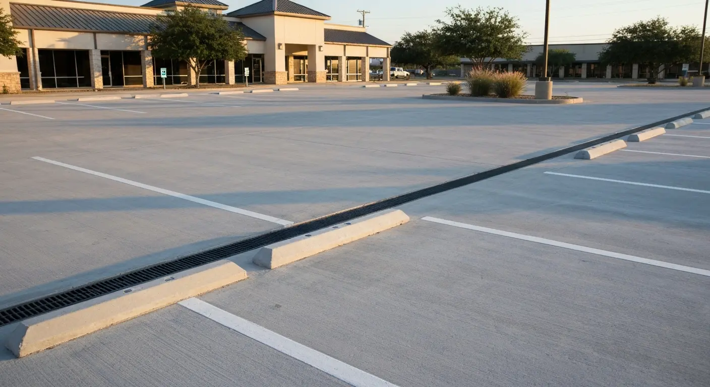 Commercial concrete parking lot