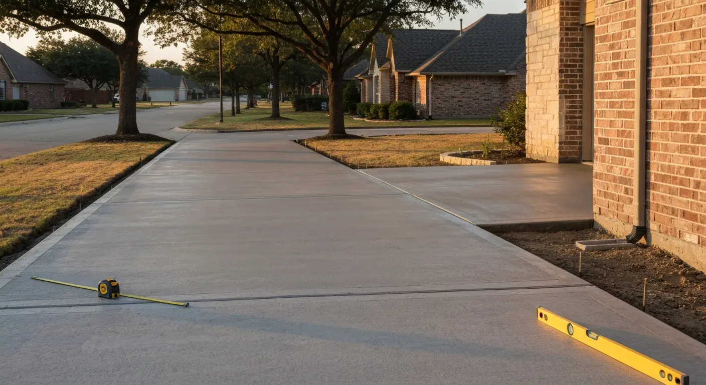 Concrete driveway installation