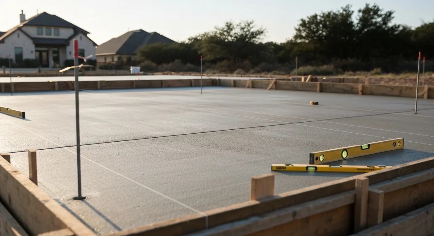 New development concrete foundation pour