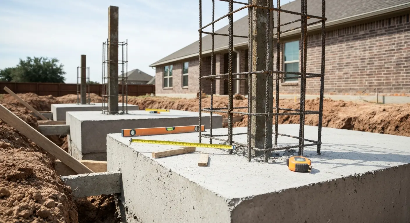 Concrete piers and foundation work in Crandall