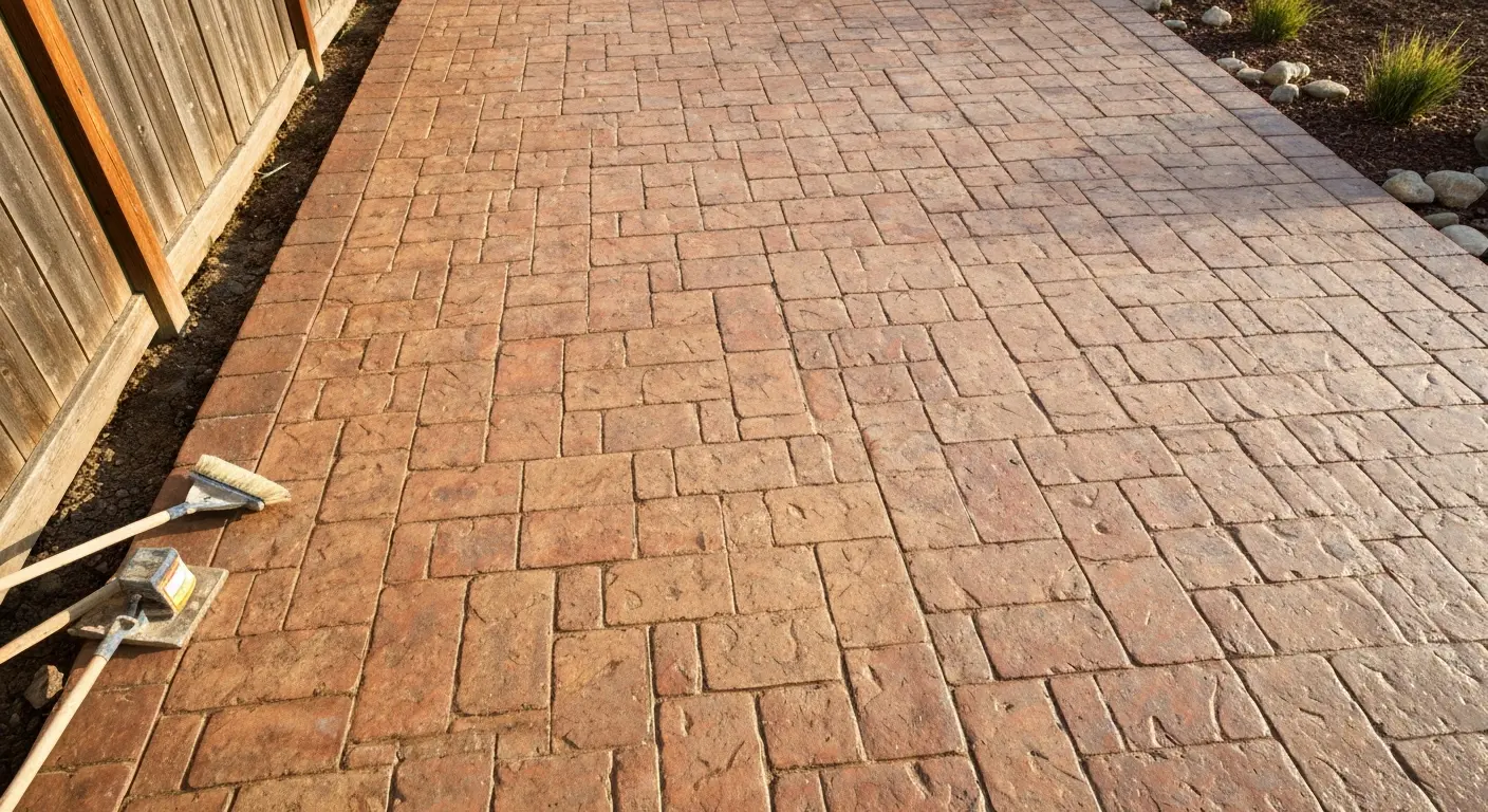 Stamped concrete patio